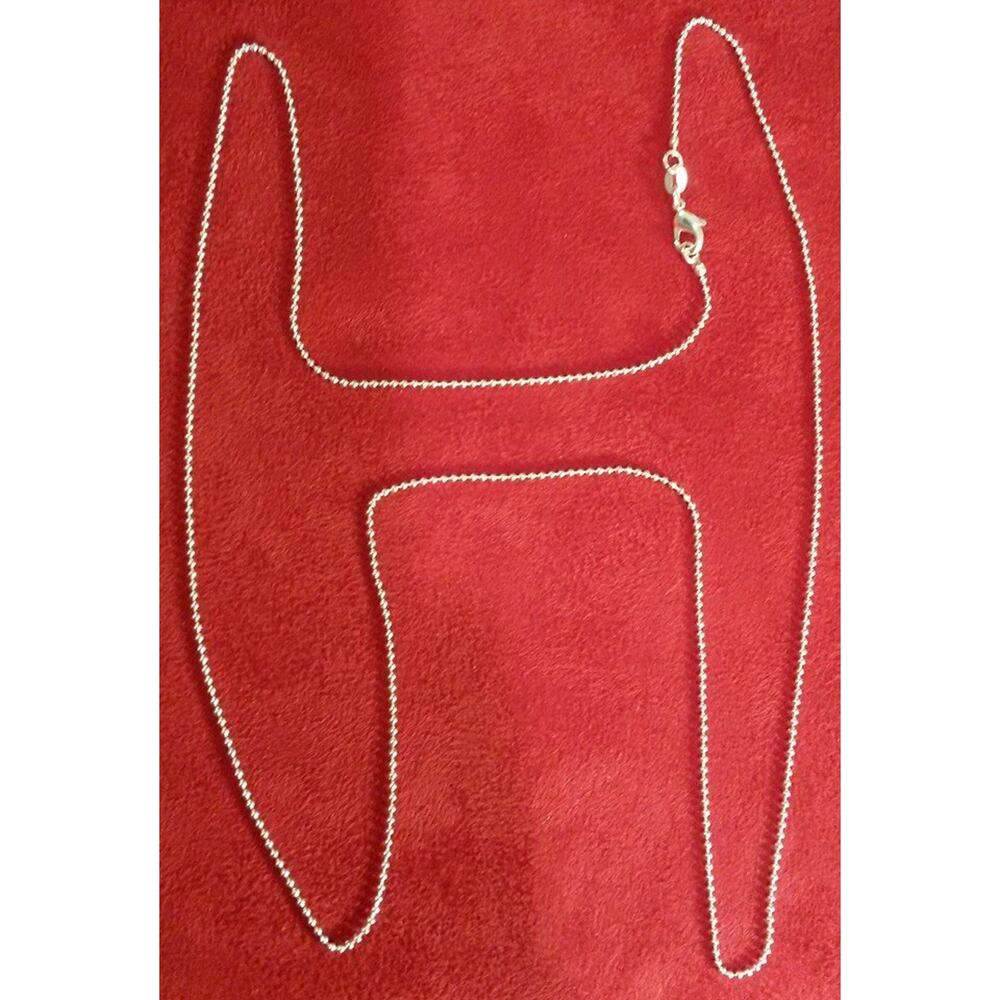 Sterling Silver 925 Plated 30 Inch‎ Ball Chain Necklace New Thin 1/16th" Lobster